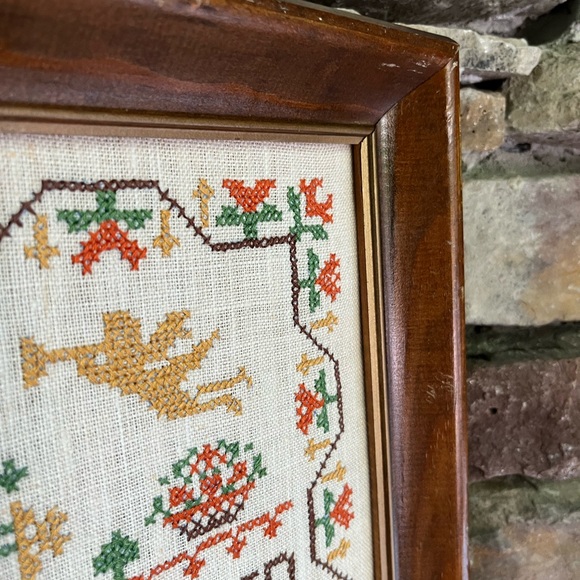 VTG Cross Stitch Friendship Quote Christian Handcrafted Friend Boho Wall Art - Picture 5 of 6